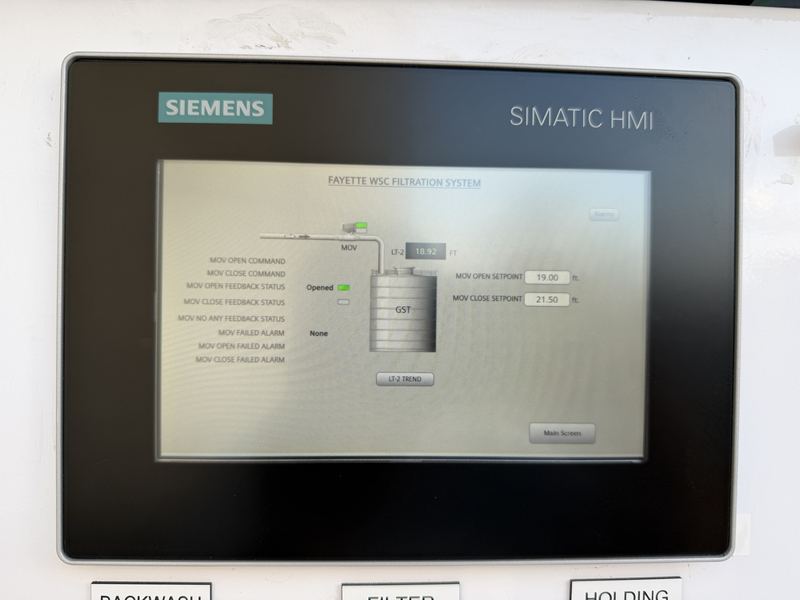 Siemens SIMATIC HMI on a finished WETS AI control panel