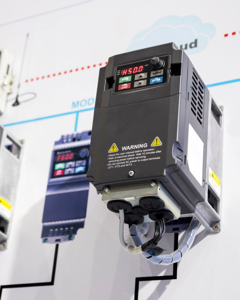 Variable frequency drives mounted for motor speed control